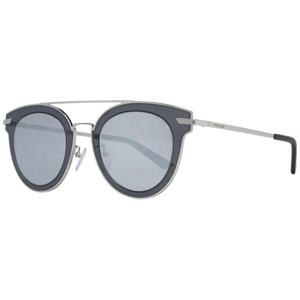 Police PL924J583X unglae Round Grey Men Silver Sunglasses
